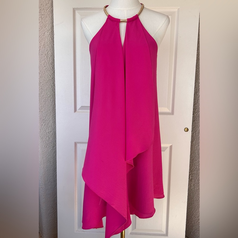 Kenzie‎ Handkerchief Hem Snake Chain Halter Dress Size 6